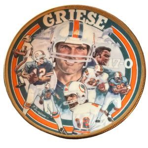 Sports Impressions Miami Dolphins Bob Griese NFL Collectors Plate‎ Mini Edition